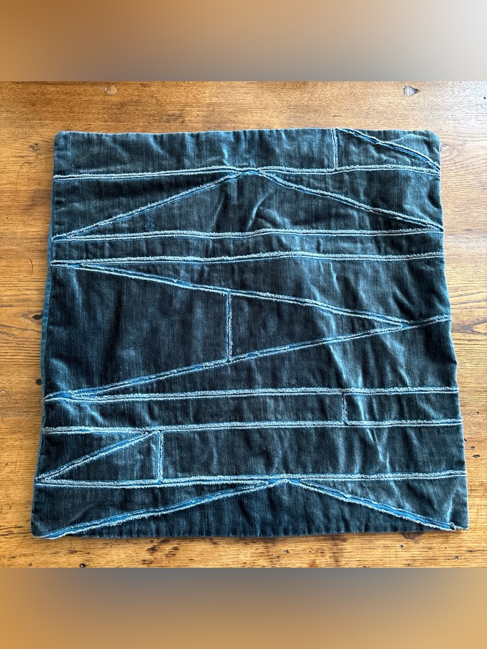 West Elm Velvet Pillow Cover Blue 20 X 20
